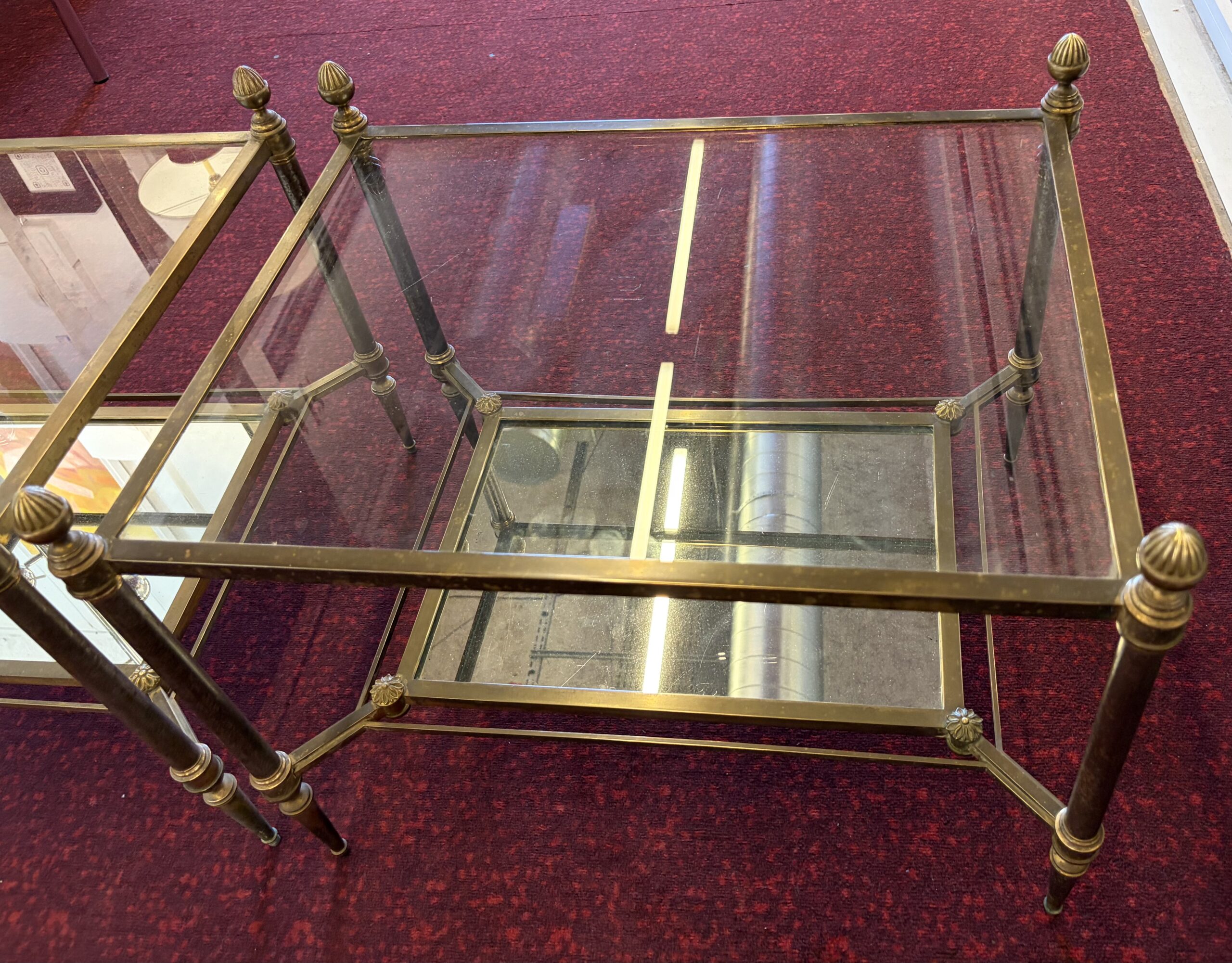 1950/70 Pair of Ends of Sofa Maison Jansen 48 X 62 X H 49 cm Bottom Mirror - Image 17