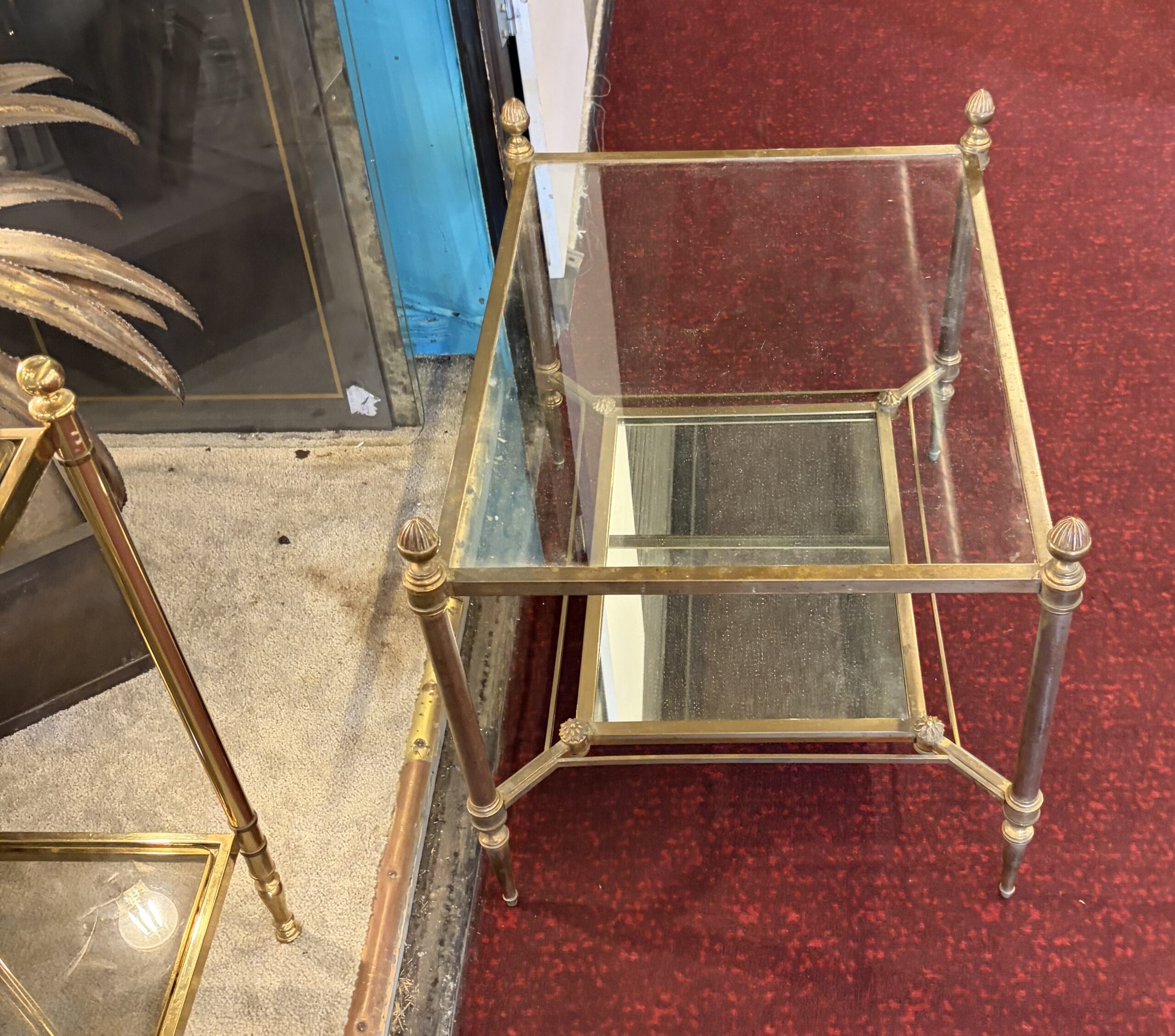 1950/70 Pair of Ends of Sofa Maison Jansen 48 X 62 X H 49 cm Bottom Mirror - Image 8