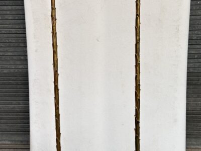 1970s Pair of Bronze Floor Lamps by Maison Bagués, “Decor Palmier” Design, H 160