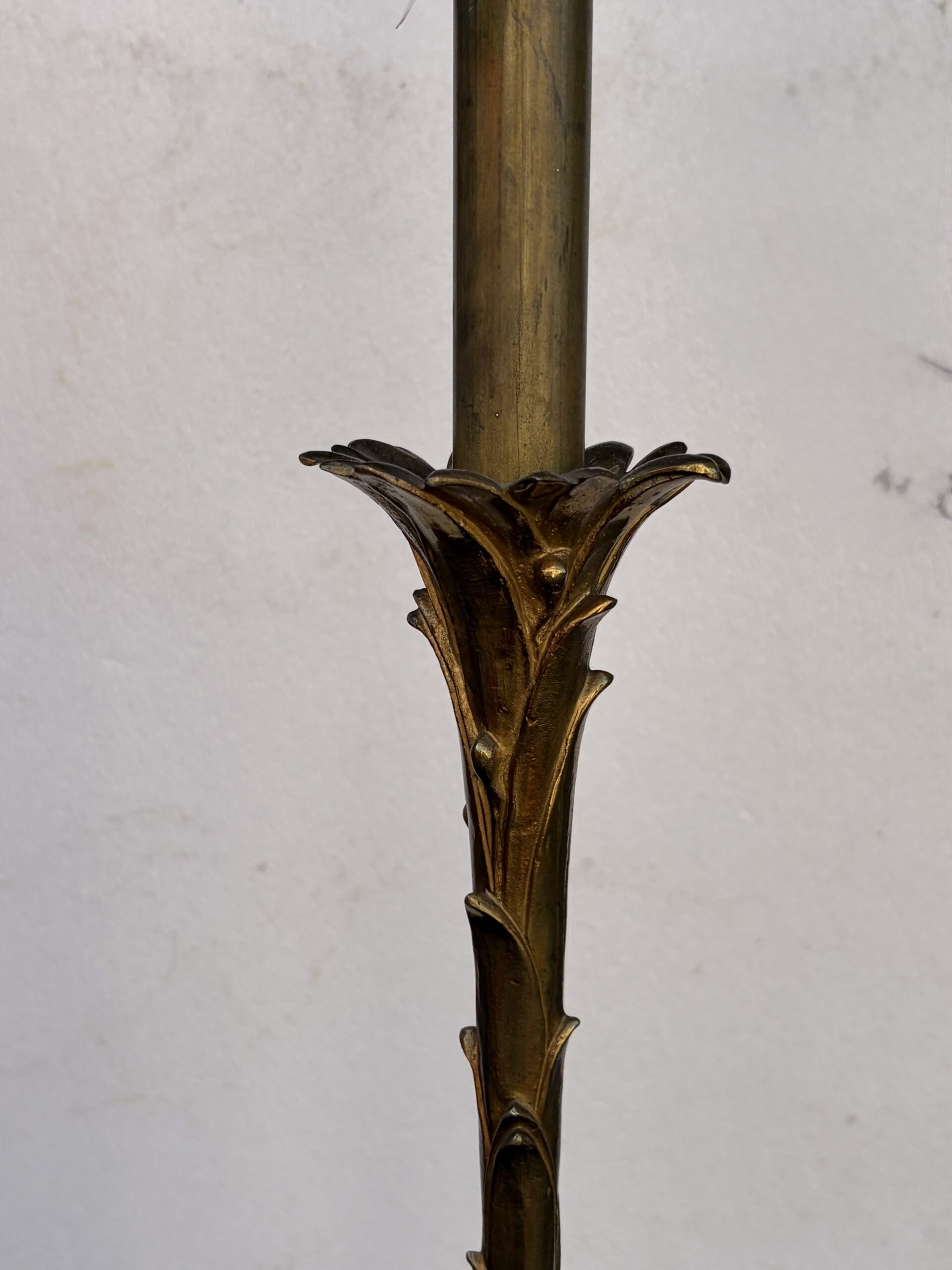1970s Pair of Bronze Floor Lamps by Maison Bagués, “Decor Palmier” Design, H 160 - Image 7