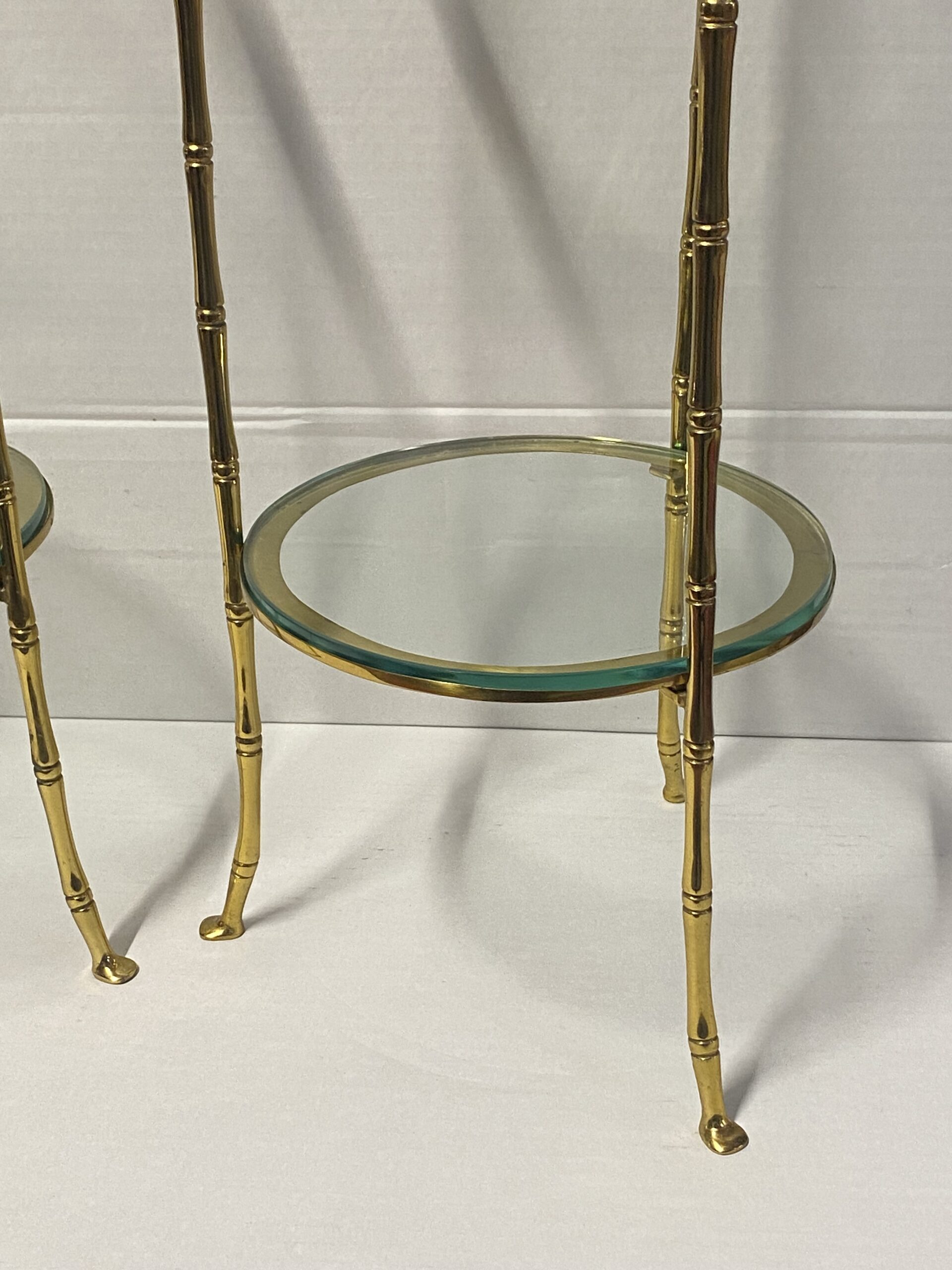1970′ 2 Paires de Guéridons Bronze Doré Maison Bagués Décor Bambou ø 24 X H 50 cm – Image 13