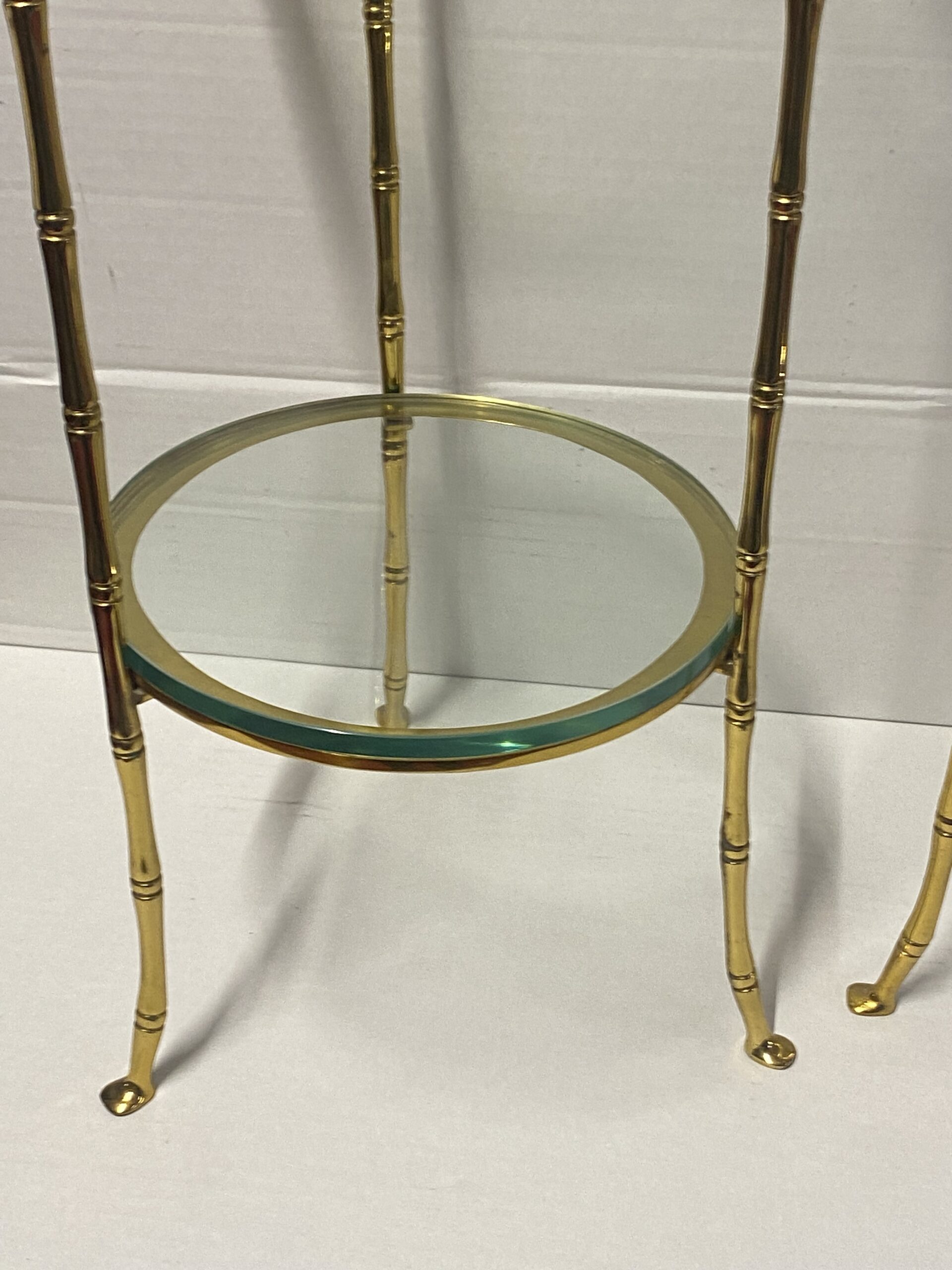 1970′ 2 Paires de Guéridons Bronze Doré Maison Bagués Décor Bambou ø 24 X H 50 cm – Image 10