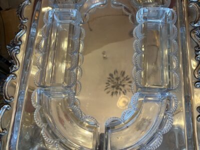 1950' Chemin de Table Cristal Lalique France Modèle Festons Signé