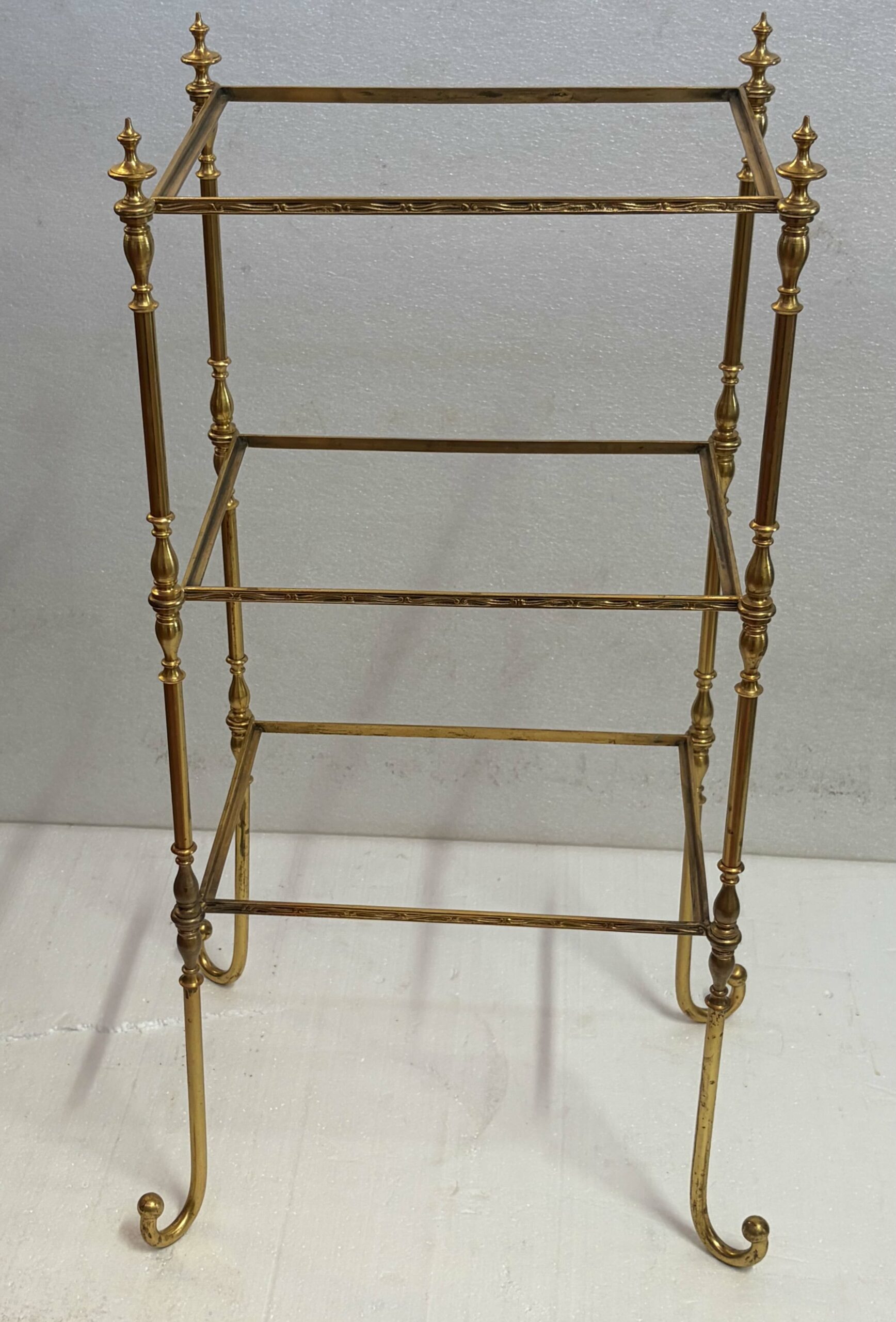 1970s 3-Tier Bronze Shelving Unit by Maison Baguès with Aged, Oxidized Mirrored Shelves, 36 x 25 x H 75 cm - Image 5