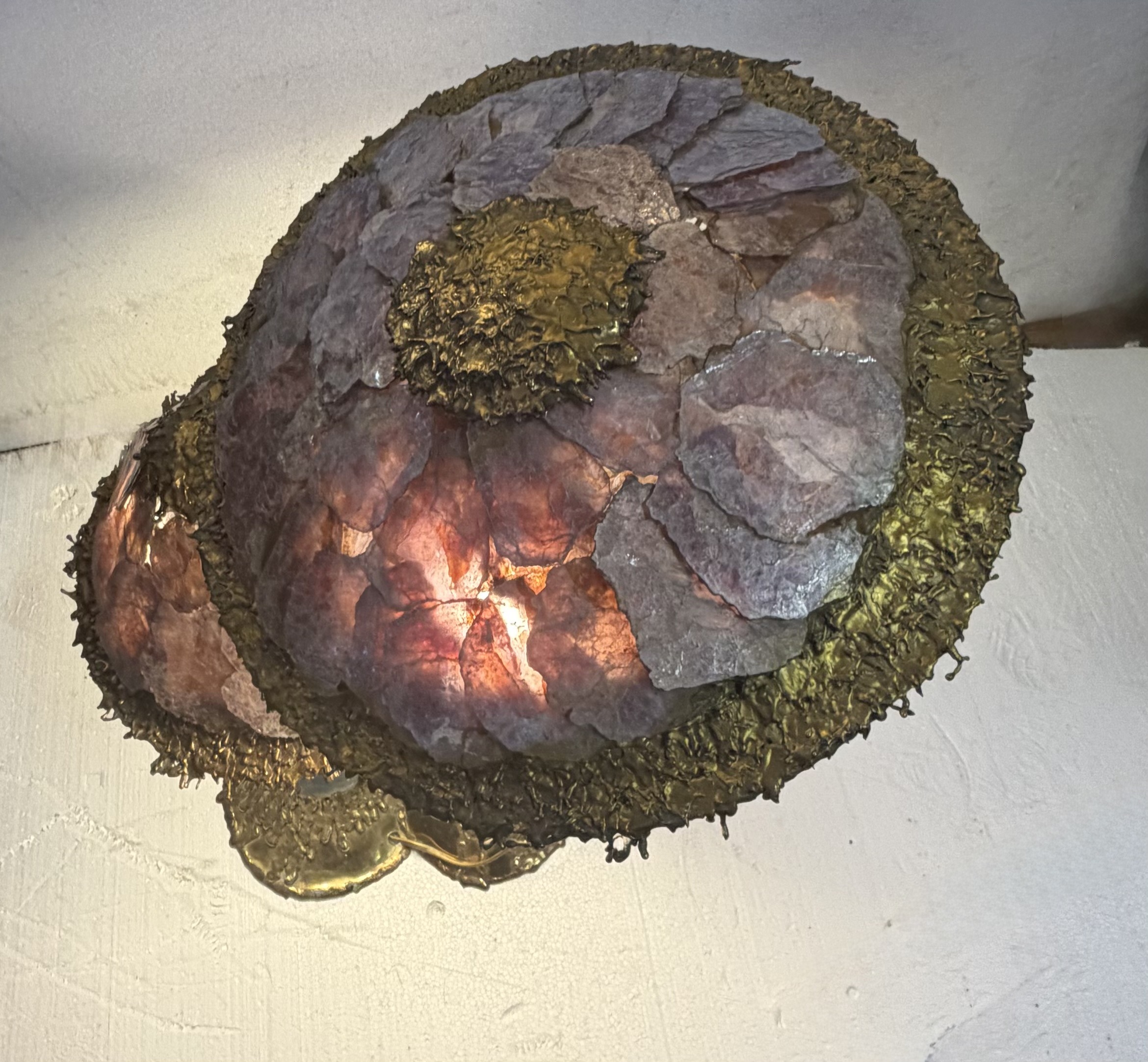 1970′ Lampe Champignon en Laiton Maison Jansen 2 Têtes Style Brutaliste ,Duval Brasseur Ou I.Faure – Image 20