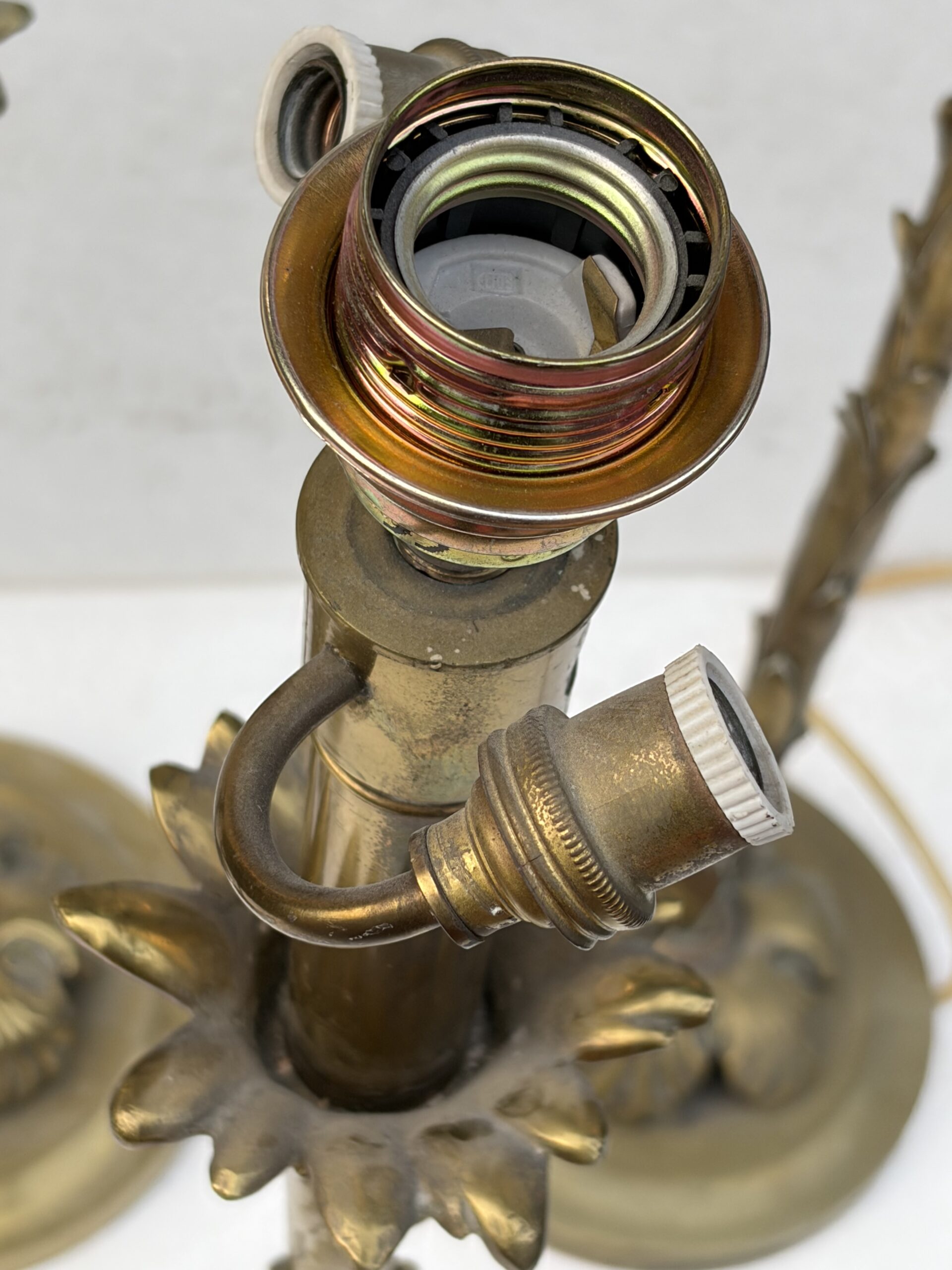 1970′ Série De 6 Lampes En Bronze Maison Bagués Decor Palmier H 65 Ø 18 cm – Image 14