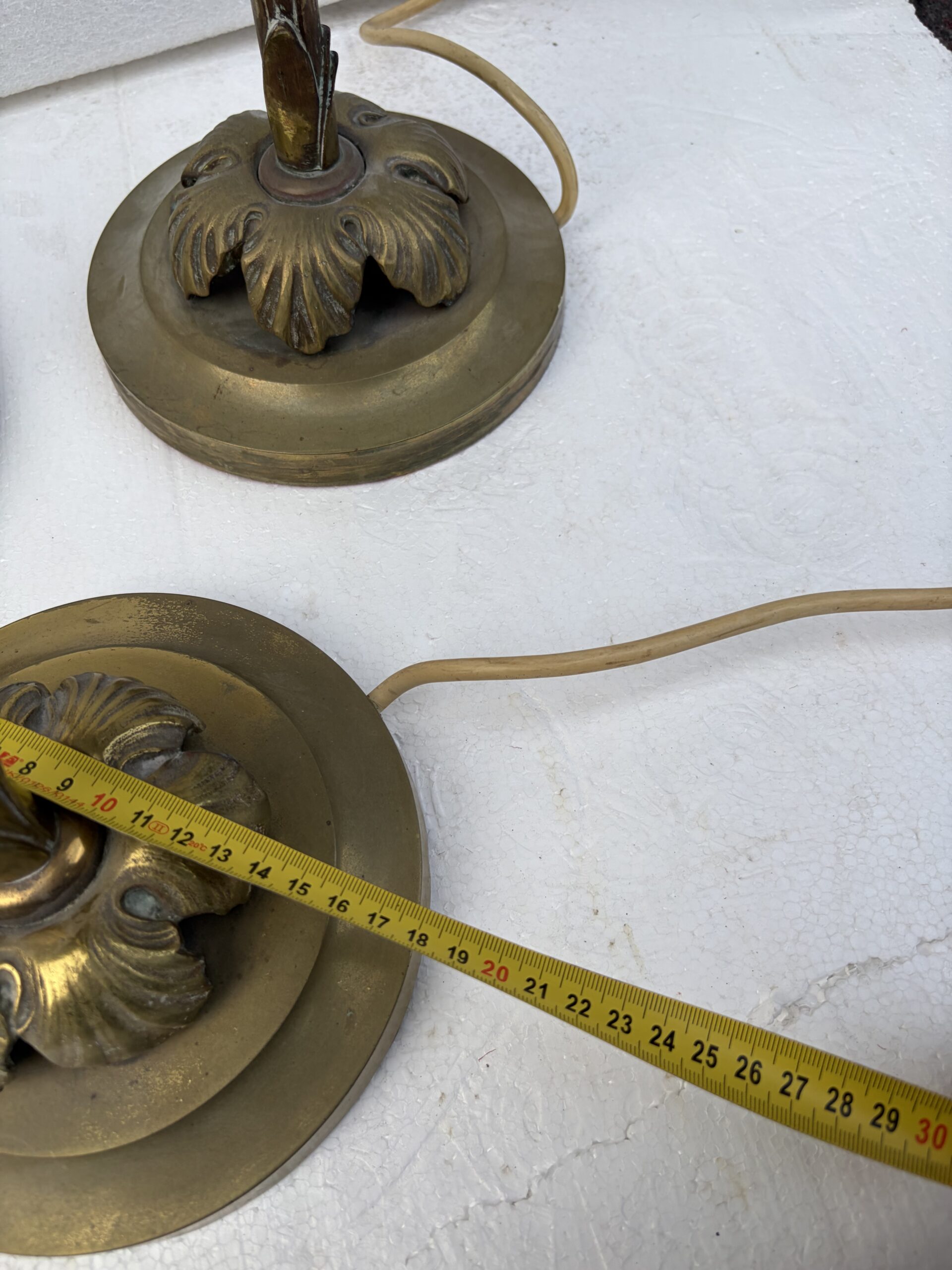 1970′ Série De 6 Lampes En Bronze Maison Bagués Decor Palmier H 65 Ø 18 cm – Image 11