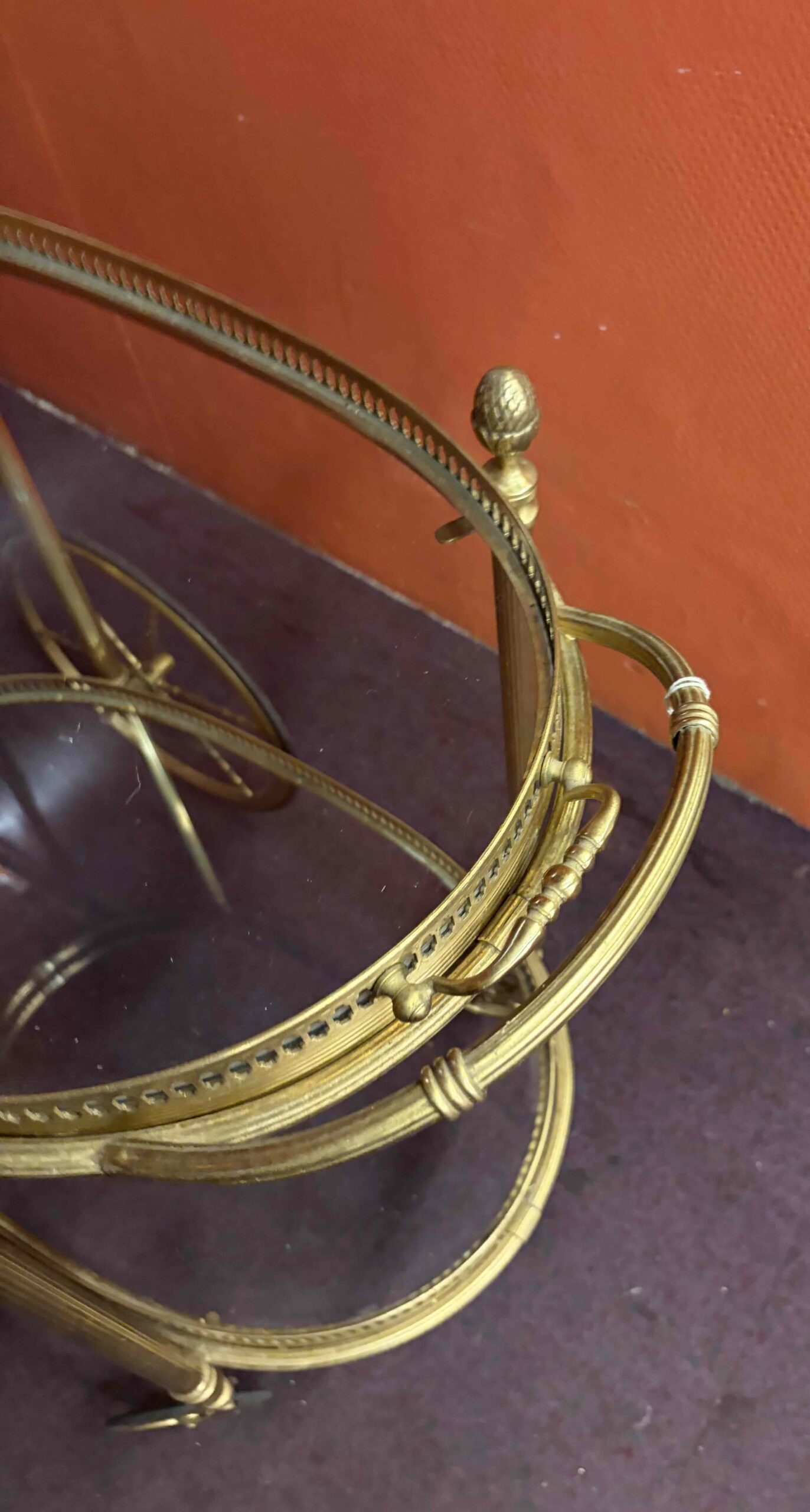 1970′ Bar Roulant en Bronze et Laiton Doré Maison Baguès Plateaux Ovales – Image 2